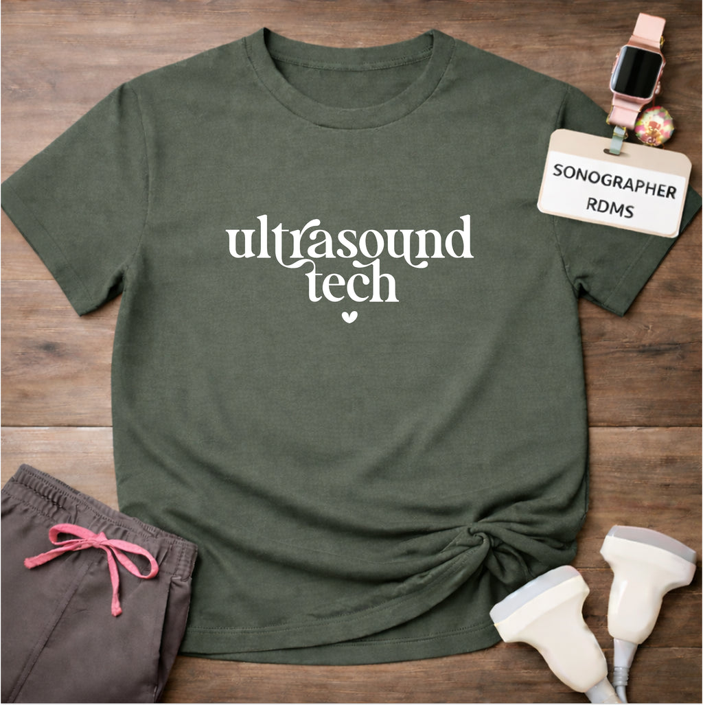 "Ultrasound Tech Heart" T-Shirt