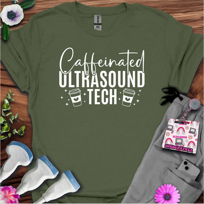 "Caffeinated Ultrasound Tech ☕" T-Shirt
