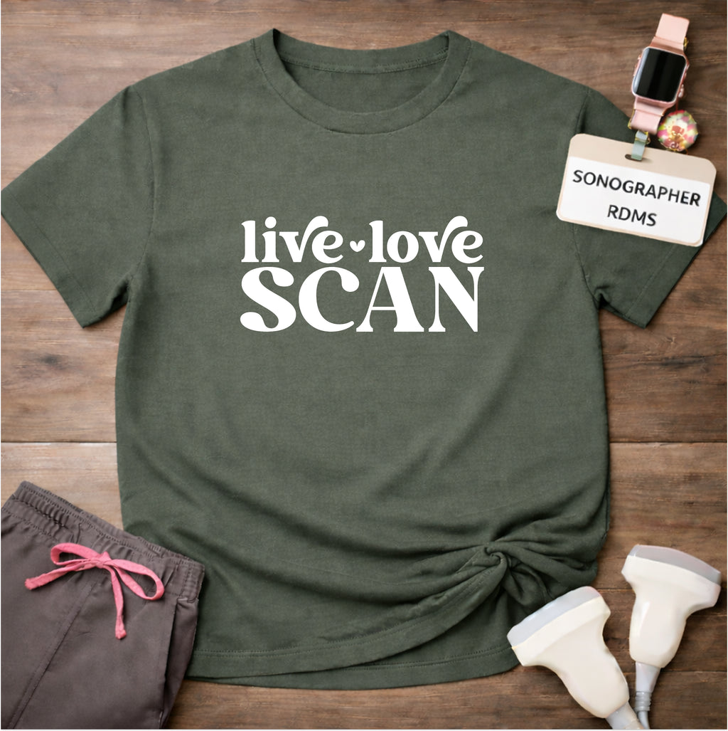 "Live, Love, Scan" T-shirt