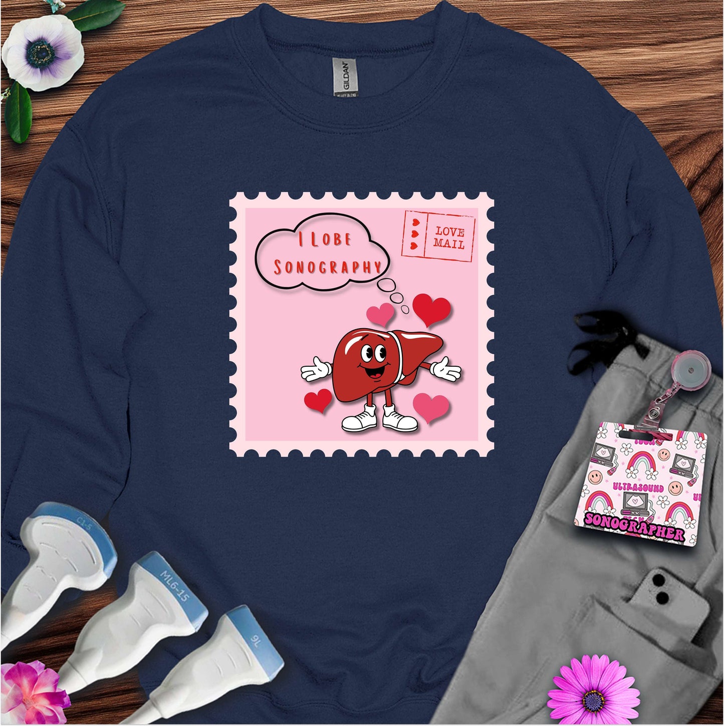 I Lobe Sonography Sweatshirt — Ultrasound Tech Valentine's Day Sweatshirt