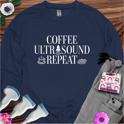 "Coffee Ultrasound Repeat ☕" Sweatshirt