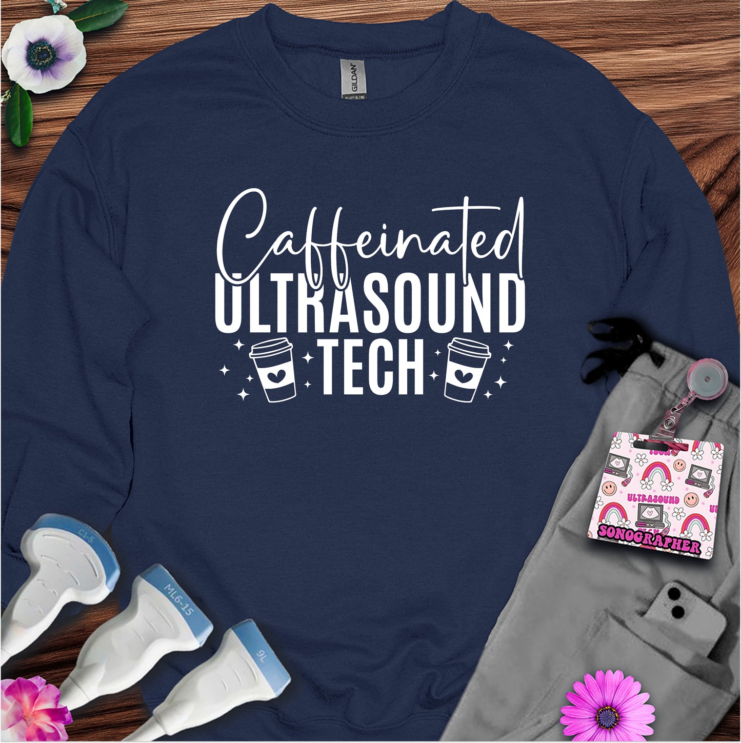 "Caffeinated Ultrasound Tech ☕"  Sweatshirt