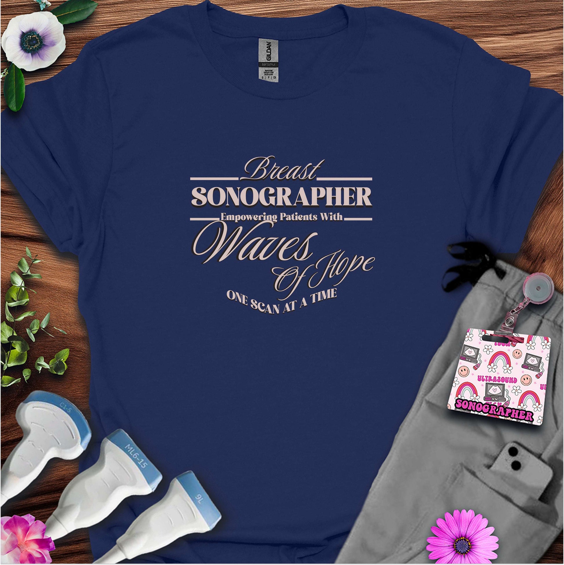 "Empowering Patients, Breast Sonographer" T-shirt