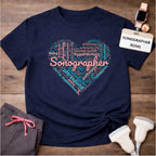 "Pastel Sonographer Heart"  T-Shirt