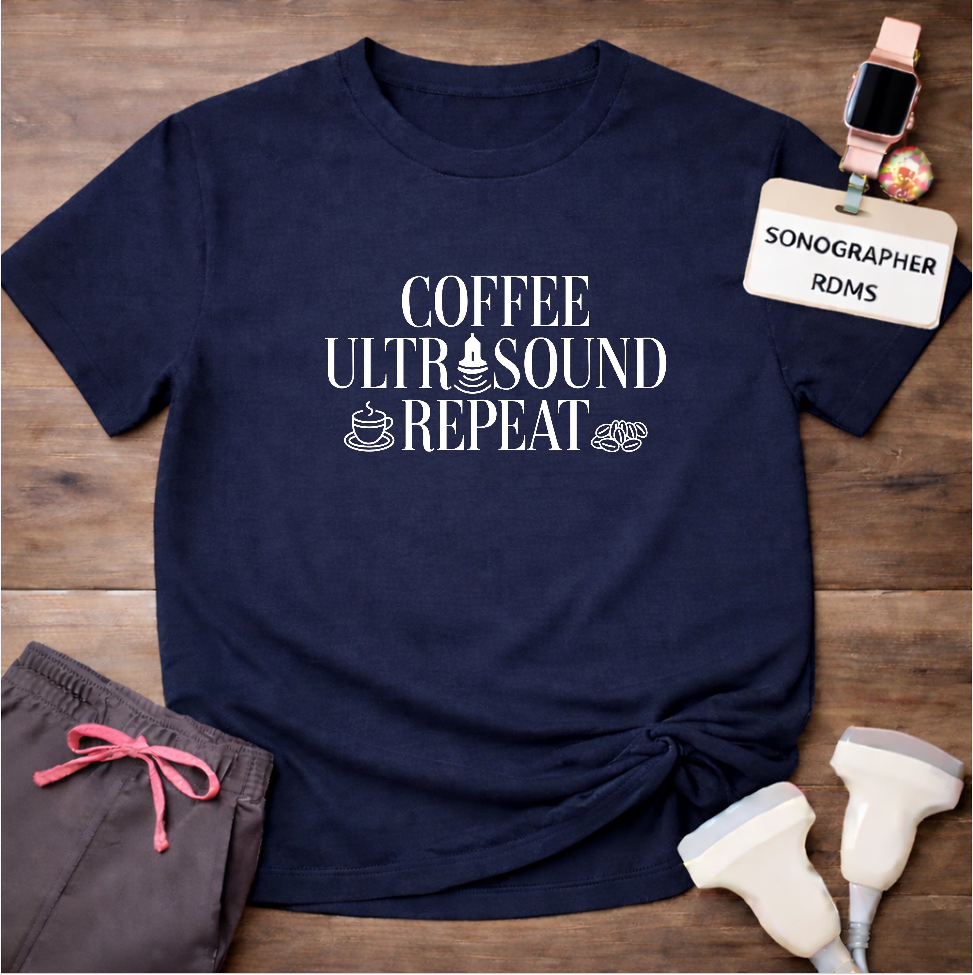 "Coffee Ultrasound Repeat ☕" T-Shirt