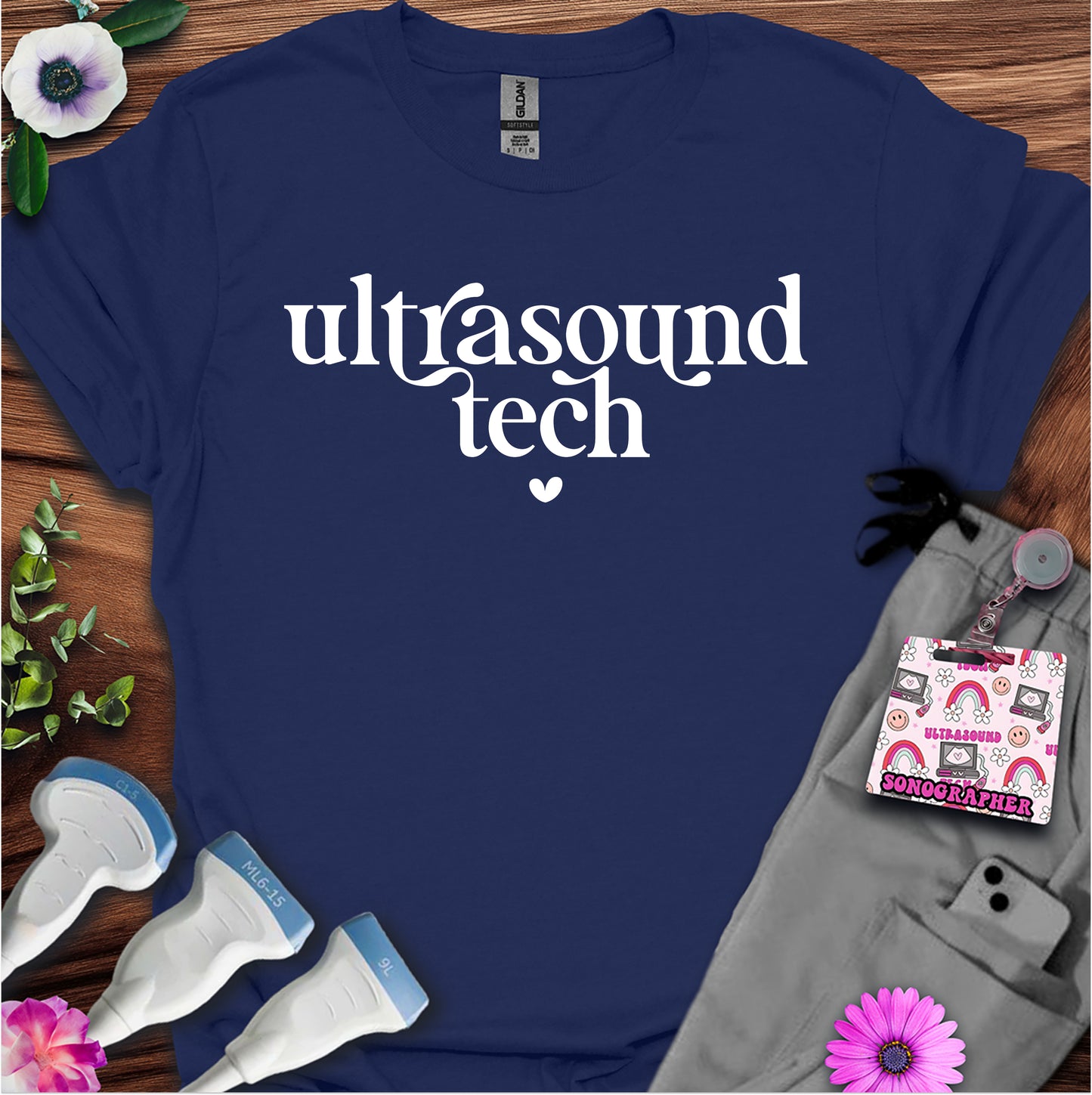 "Ultrasound Tech Heart" T-Shirt