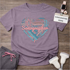 "Pastel Sonographer Heart"  T-Shirt