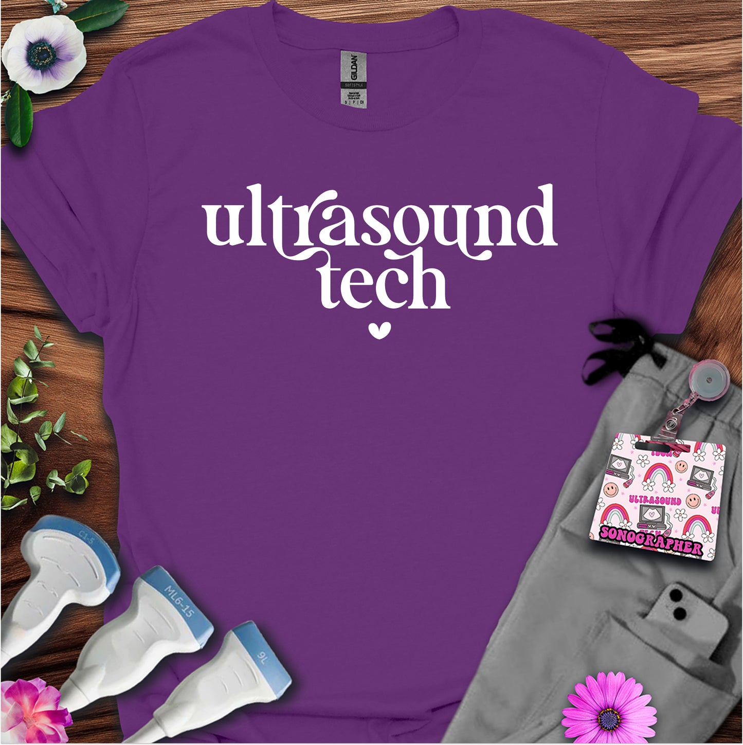 "Ultrasound Tech Heart" T-Shirt
