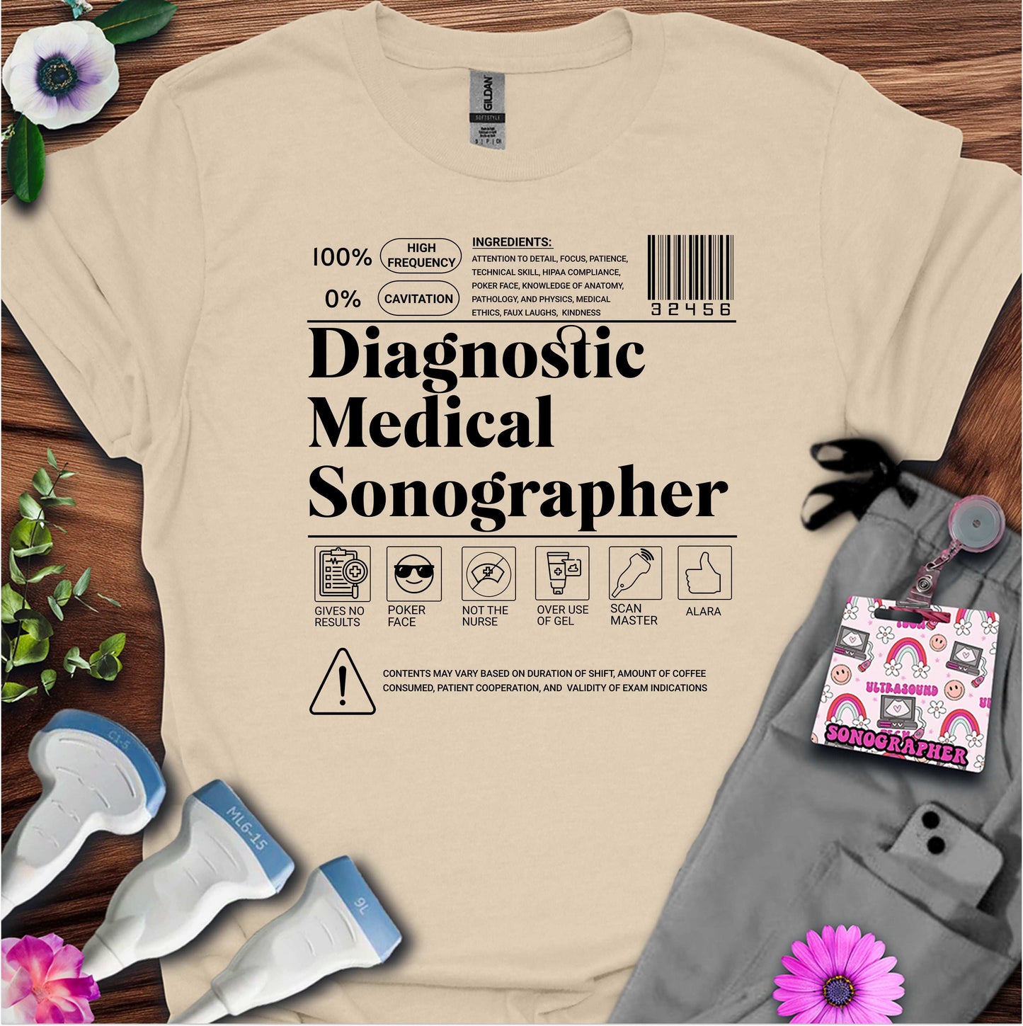 "Diagnostic Medical Sonographer Label" T-Shirt