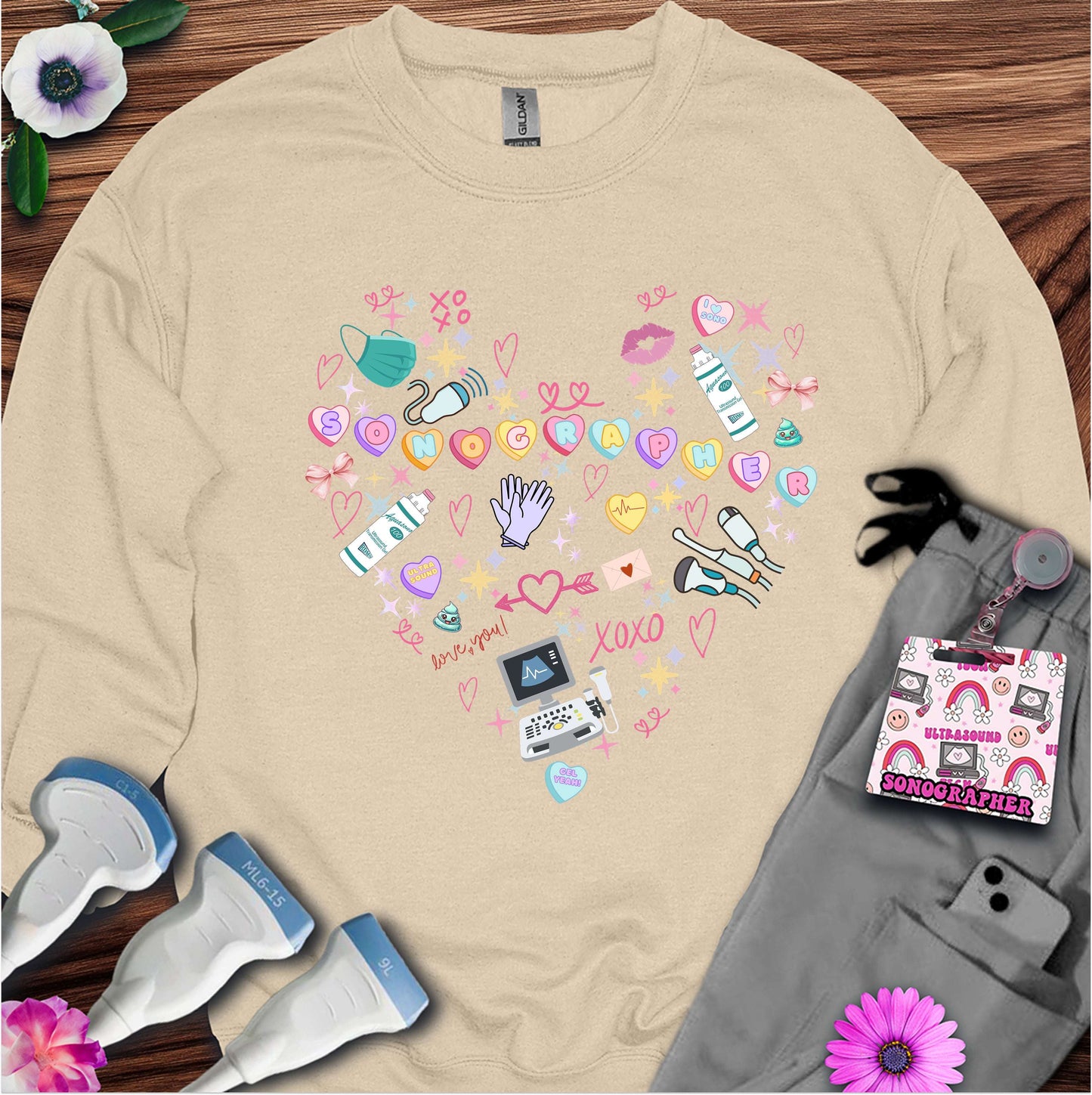 Valentine Heart Sonography Sweatshirt — Ultrasound Tech Valentine's Day Sweatshirt