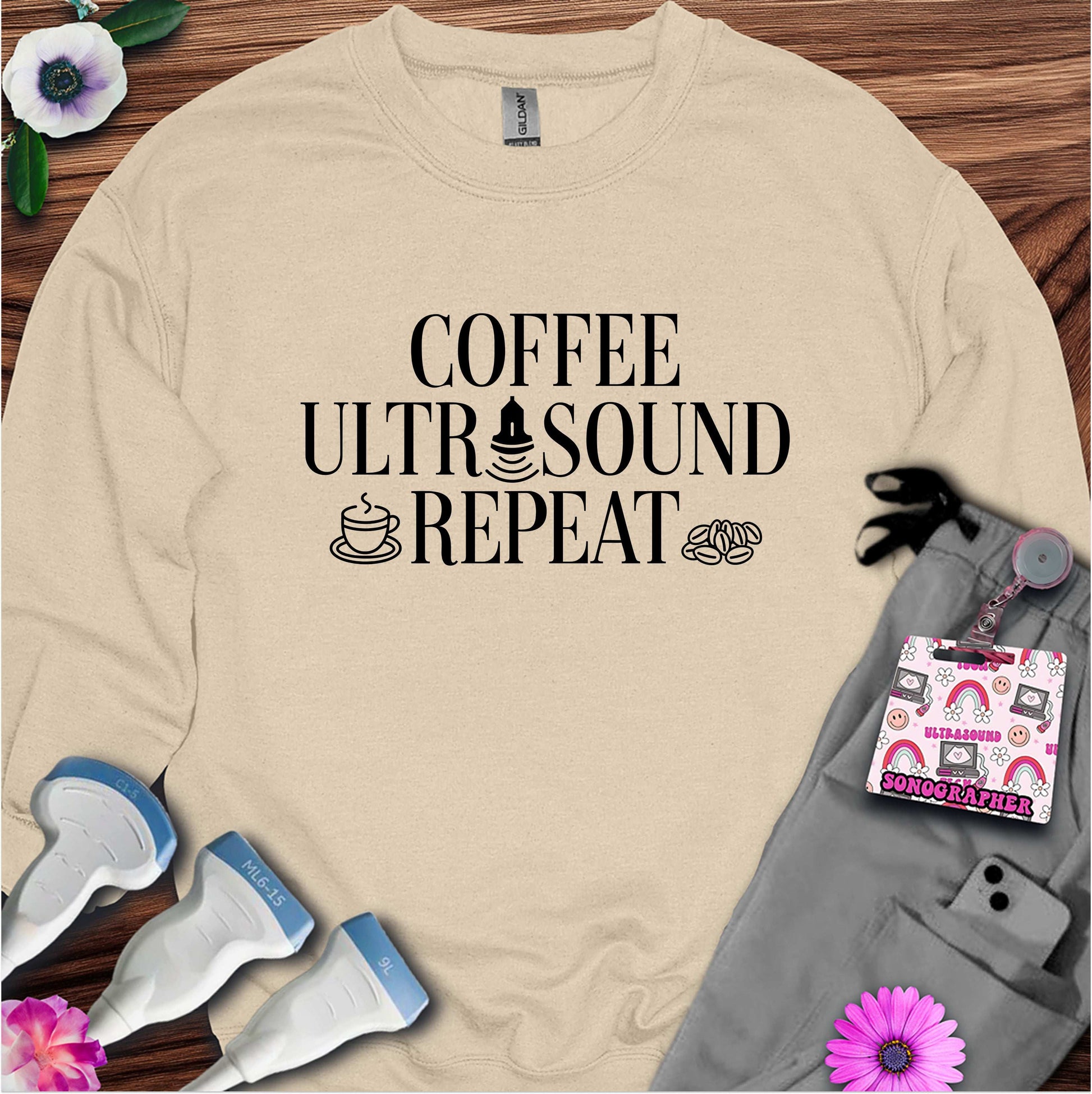 "Coffee Ultrasound Repeat ☕" Sweatshirt