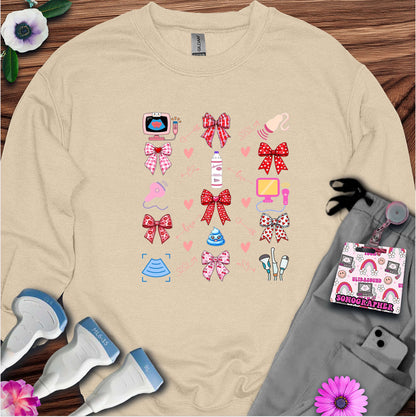 Valentine Pattern Sonography Sweatshirt — Ultrasound Tech Valentine's Day Sweatshirt