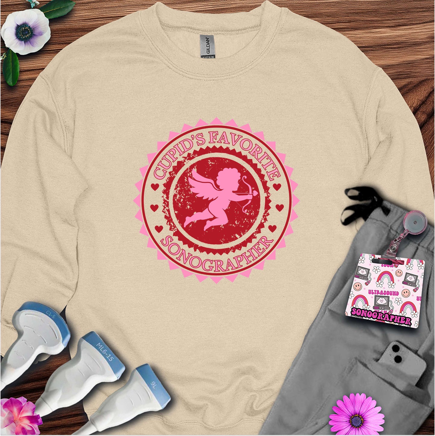 Cupid's Favorite Sonographer Sweatshirt — Ultrasound Tech Valentine's Day Sweatshirt