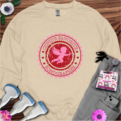 Cupid's Favorite Sonographer Sweatshirt — Ultrasound Tech Valentine's Day Sweatshirt