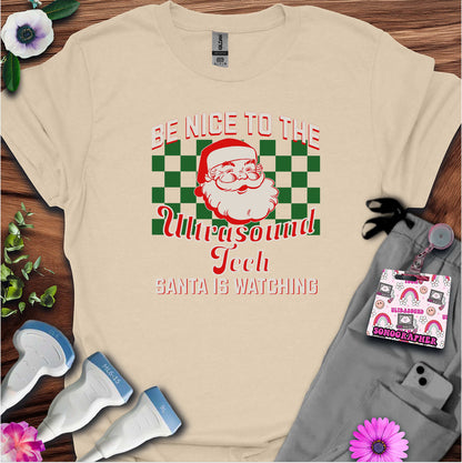 "Santa is Watching Ultrasound Tech" T-shirt