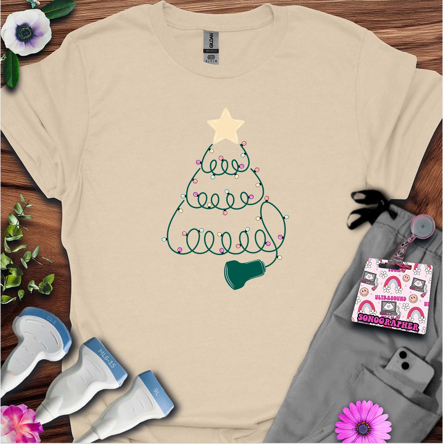 "Sonographer Christmas Tree" T-shirt
