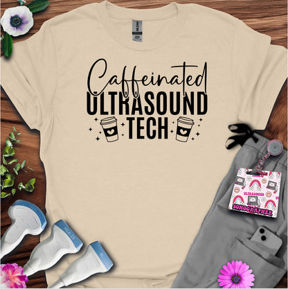 "Caffeinated Ultrasound Tech ☕" T-Shirt