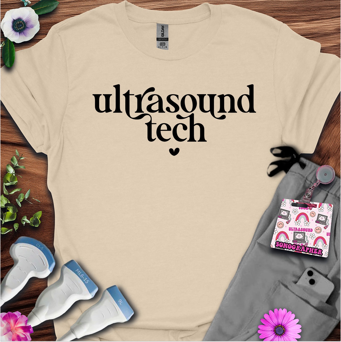 "Ultrasound Tech Heart" T-Shirt