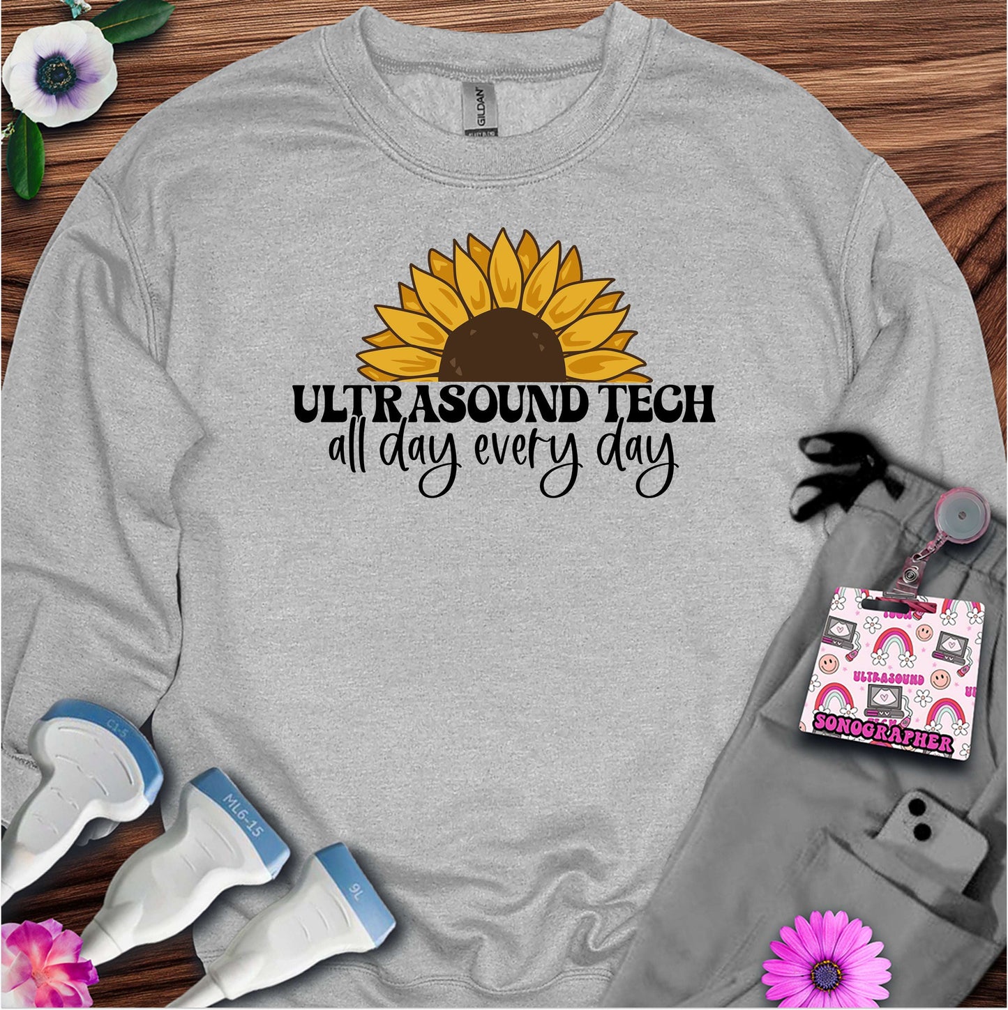 "Ultrasound Tech Sunflower" 🌻 Sweatshirt