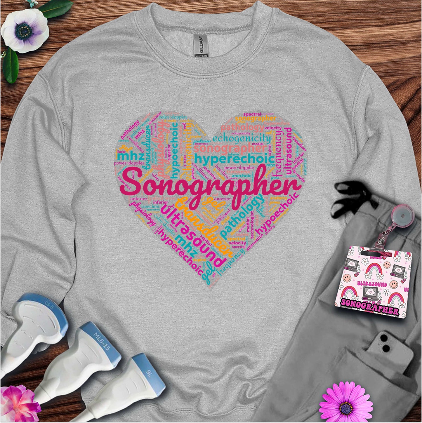 "Vibrant Sonographer Heart" Sweatshirt
