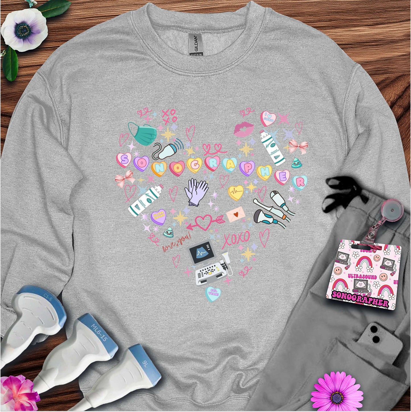 Valentine Heart Sonography Sweatshirt — Ultrasound Tech Valentine's Day Sweatshirt