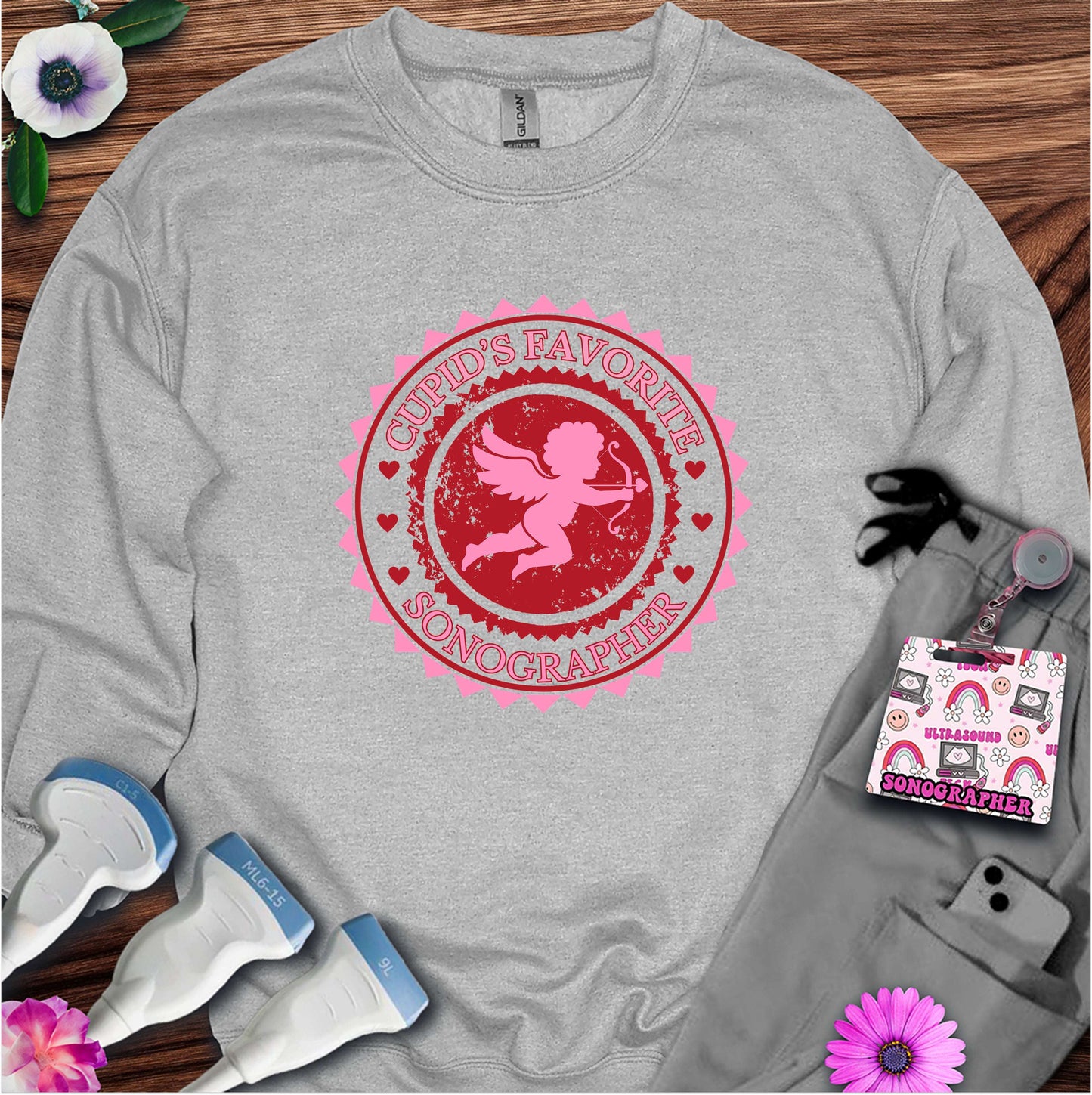 Cupid's Favorite Sonographer Sweatshirt — Ultrasound Tech Valentine's Day Sweatshirt