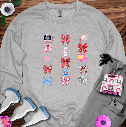 Valentine Pattern Sonography Sweatshirt — Ultrasound Tech Valentine's Day Sweatshirt