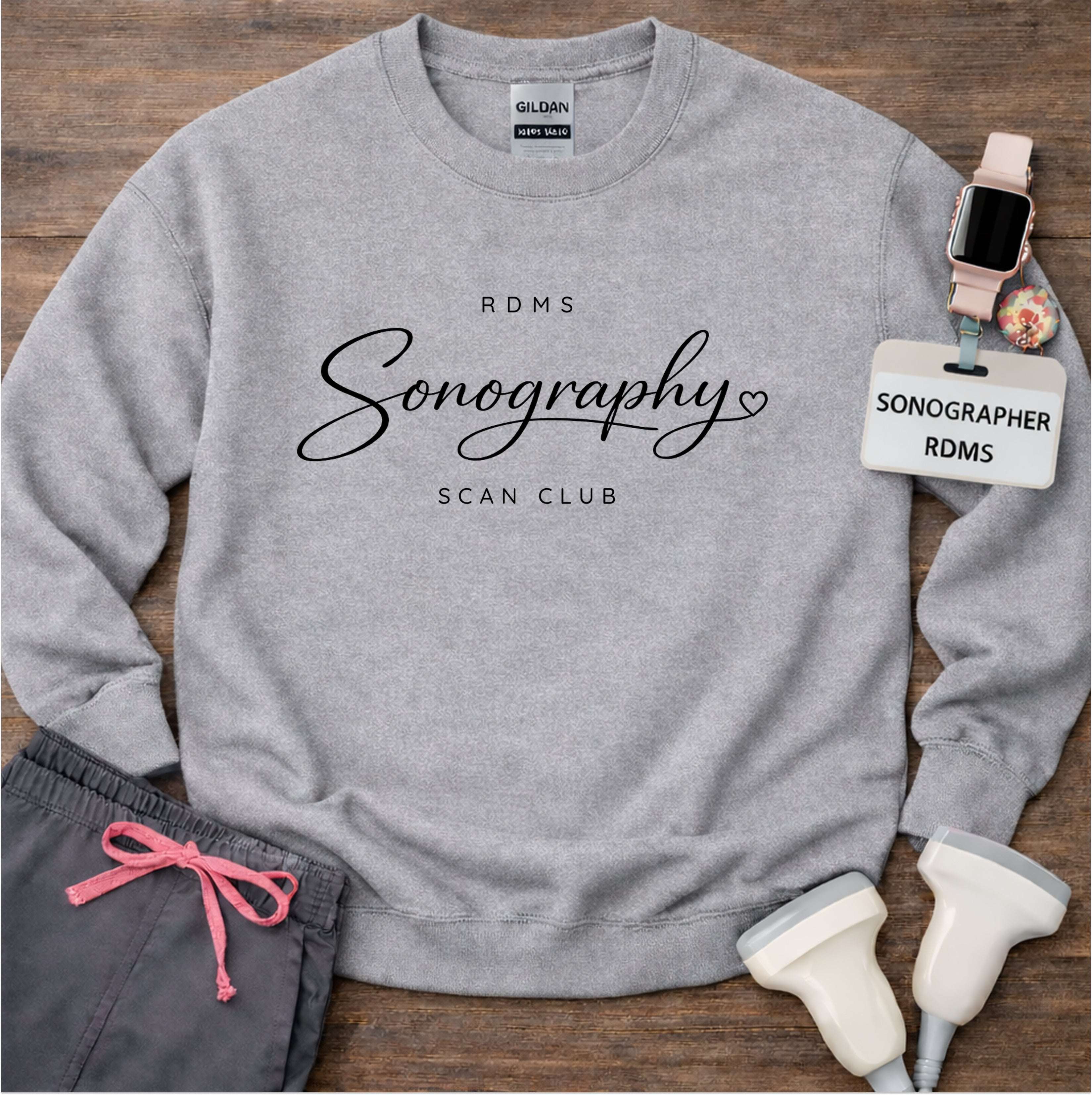 Elegant Script Scan Club Sweatshirt