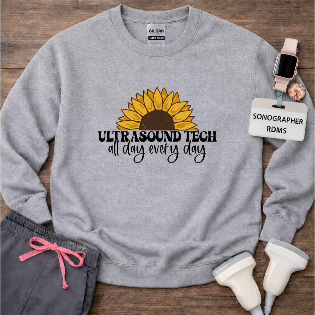 "Ultrasound Tech Sunflower" 🌻 Sweatshirt