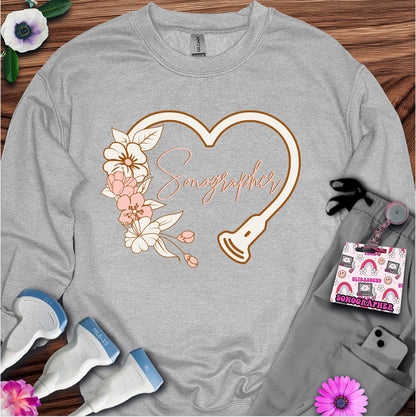 "Floral Sonographer Heart" Sweatshirt