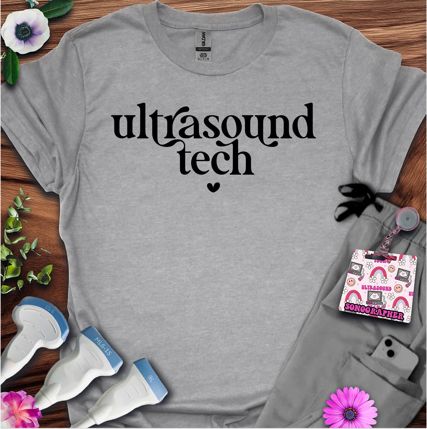 "Ultrasound Tech Heart" T-Shirt