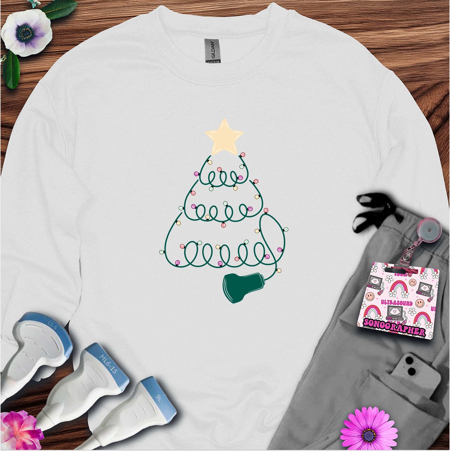 "Sonographer Christmas Tree" Sweatshirt