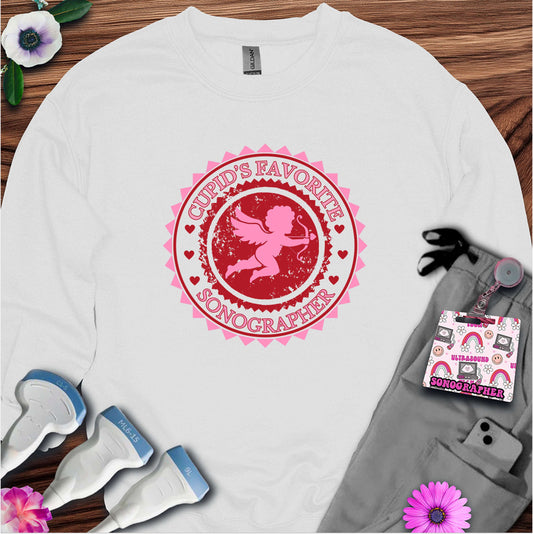 Cupid's Favorite Sonographer Sweatshirt — Ultrasound Tech Valentine's Day Sweatshirt