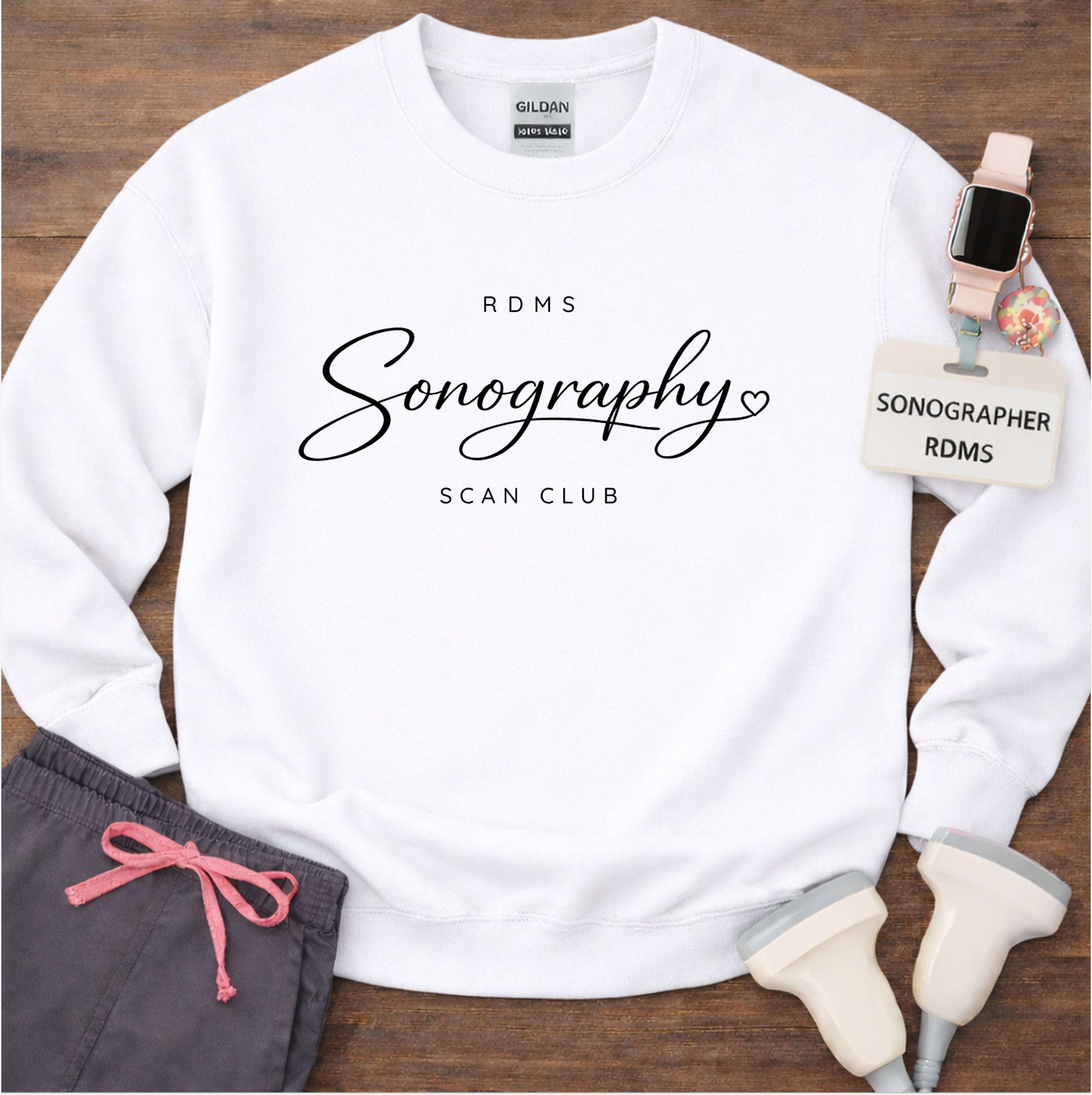 Elegant Script Scan Club Sweatshirt