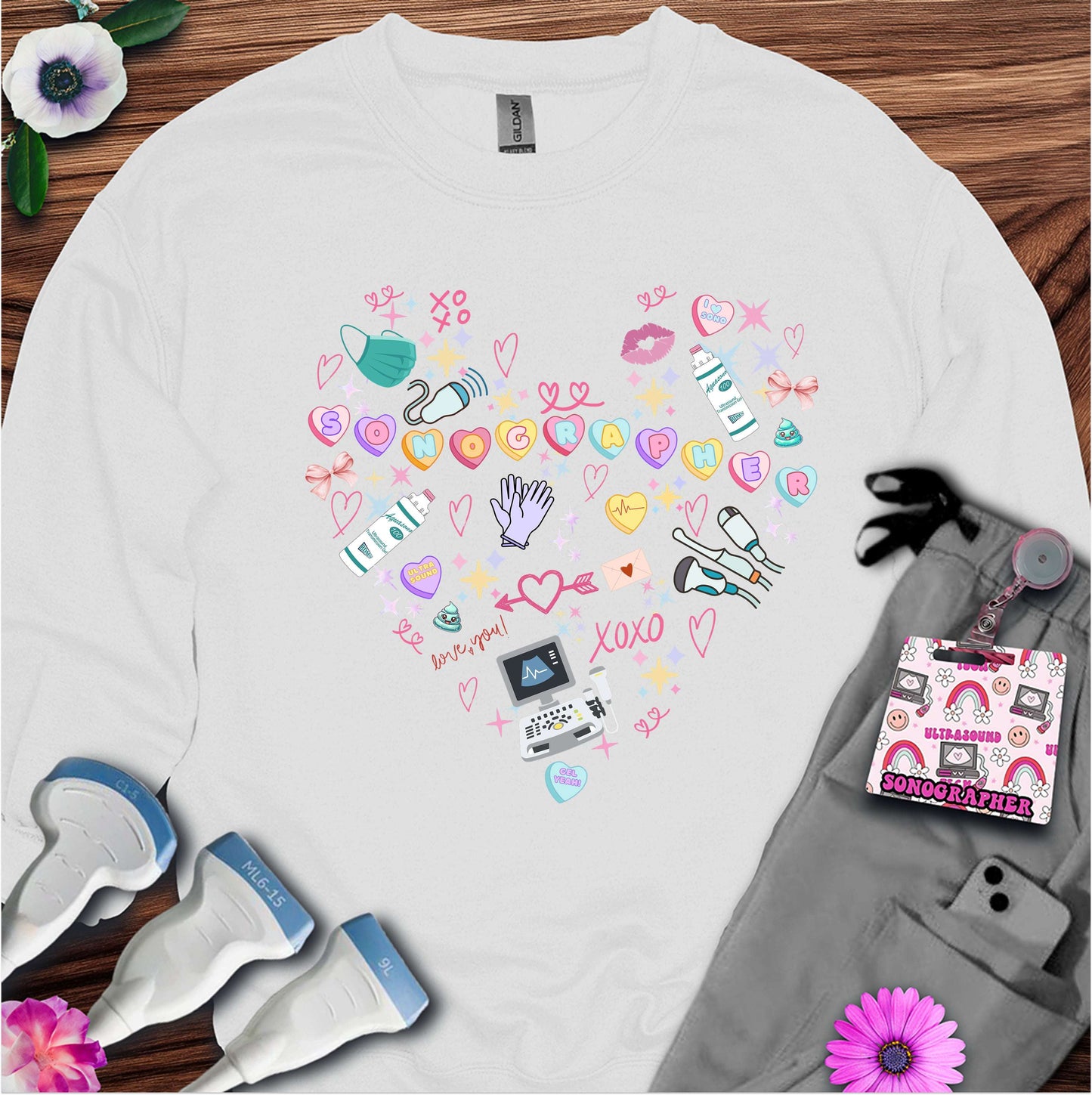Valentine Heart Sonography Sweatshirt — Ultrasound Tech Valentine's Day Sweatshirt