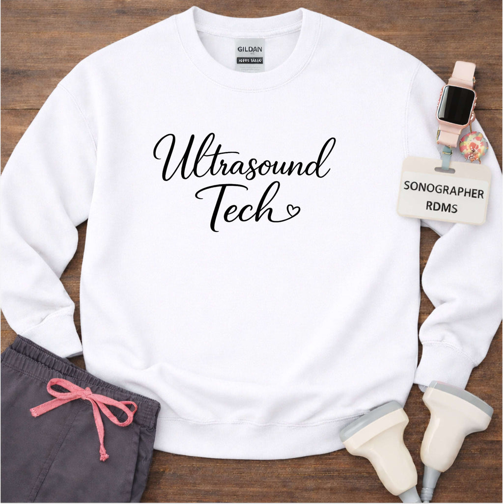US Tech Elegant Script Heart Sweatshirt