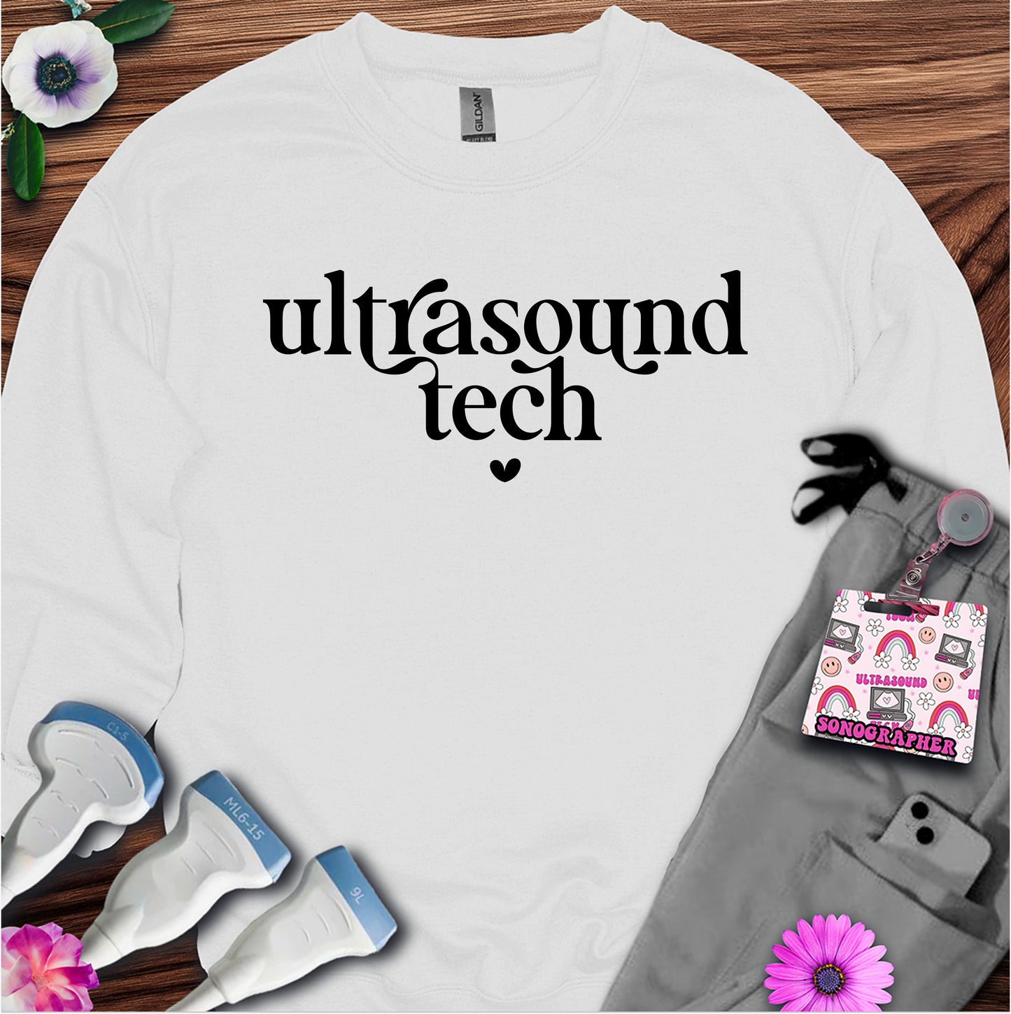 "Ultrasound Tech Heart" Sweatshirt