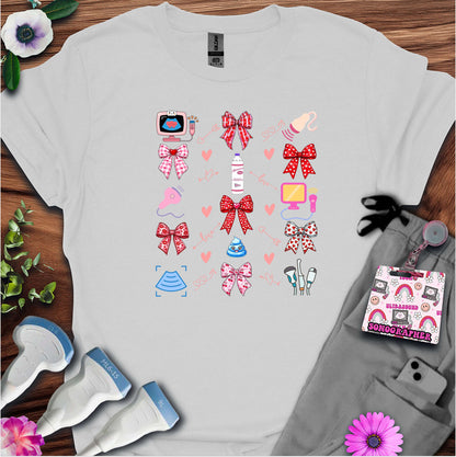 Valentine Pattern Sonography T-Shirt — Ultrasound Tech Valentine's Day Tee