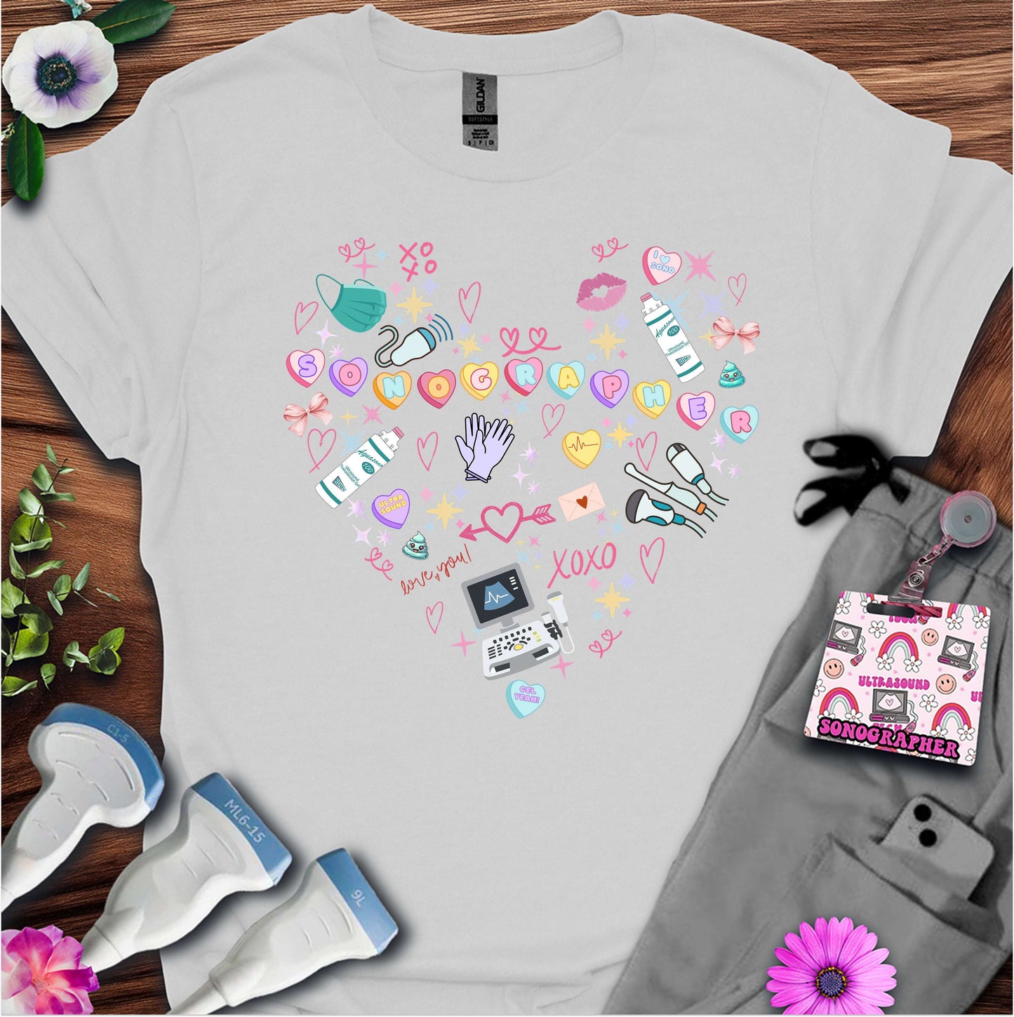 Valentine Heart Sonography T-Shirt — Ultrasound Tech Valentine's Day Tee