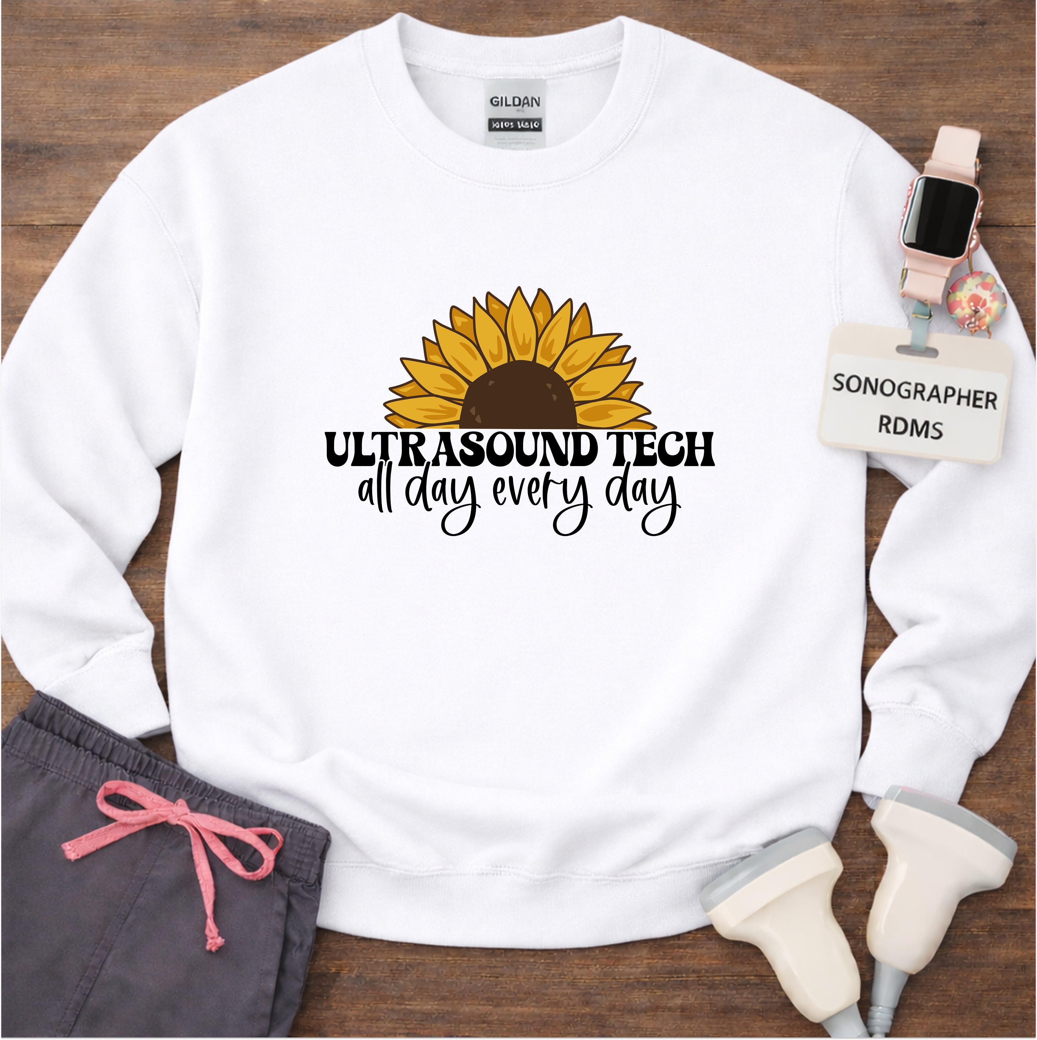 "Ultrasound Tech Sunflower" 🌻 Sweatshirt