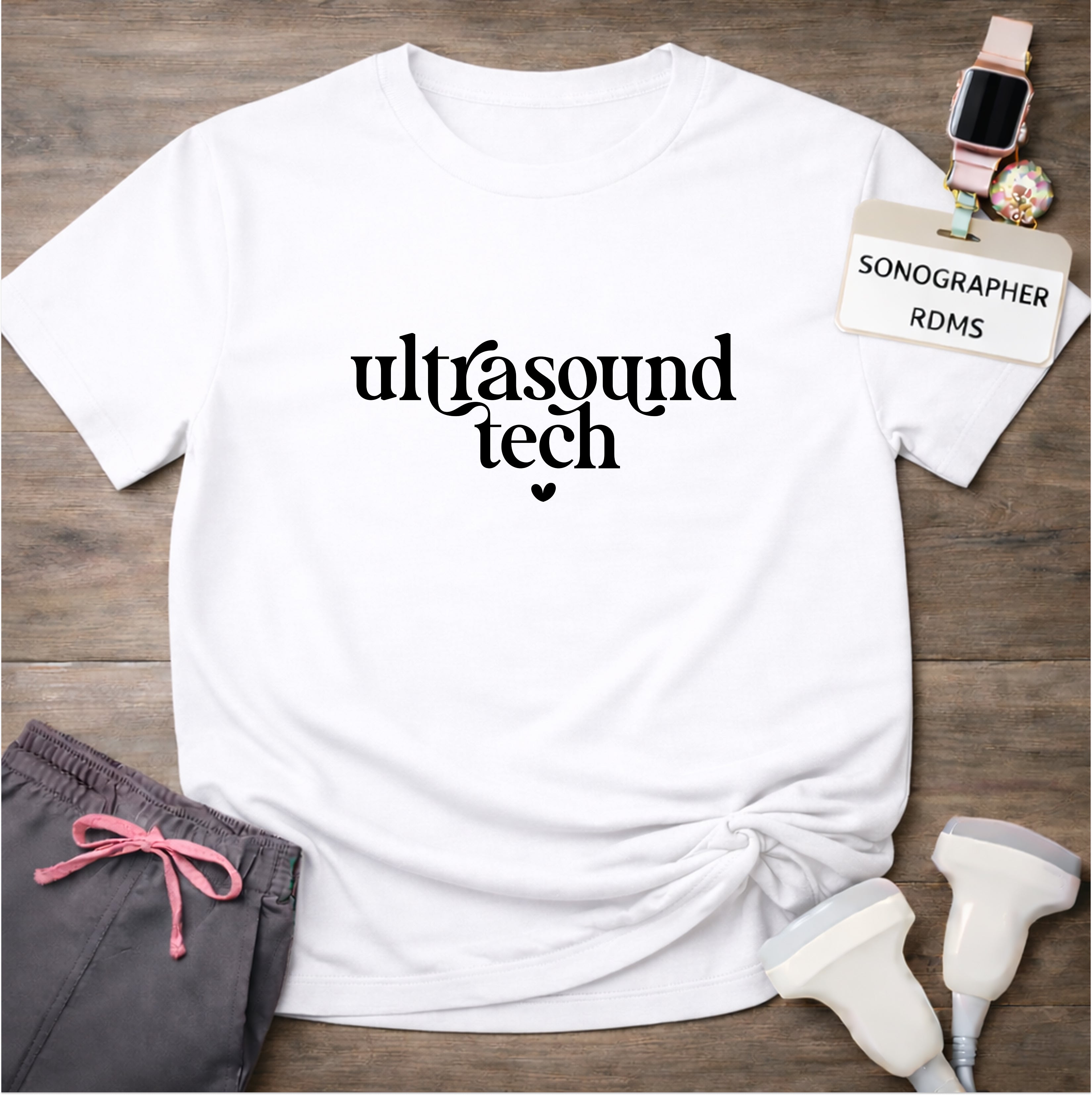 "Ultrasound Tech Heart" T-Shirt
