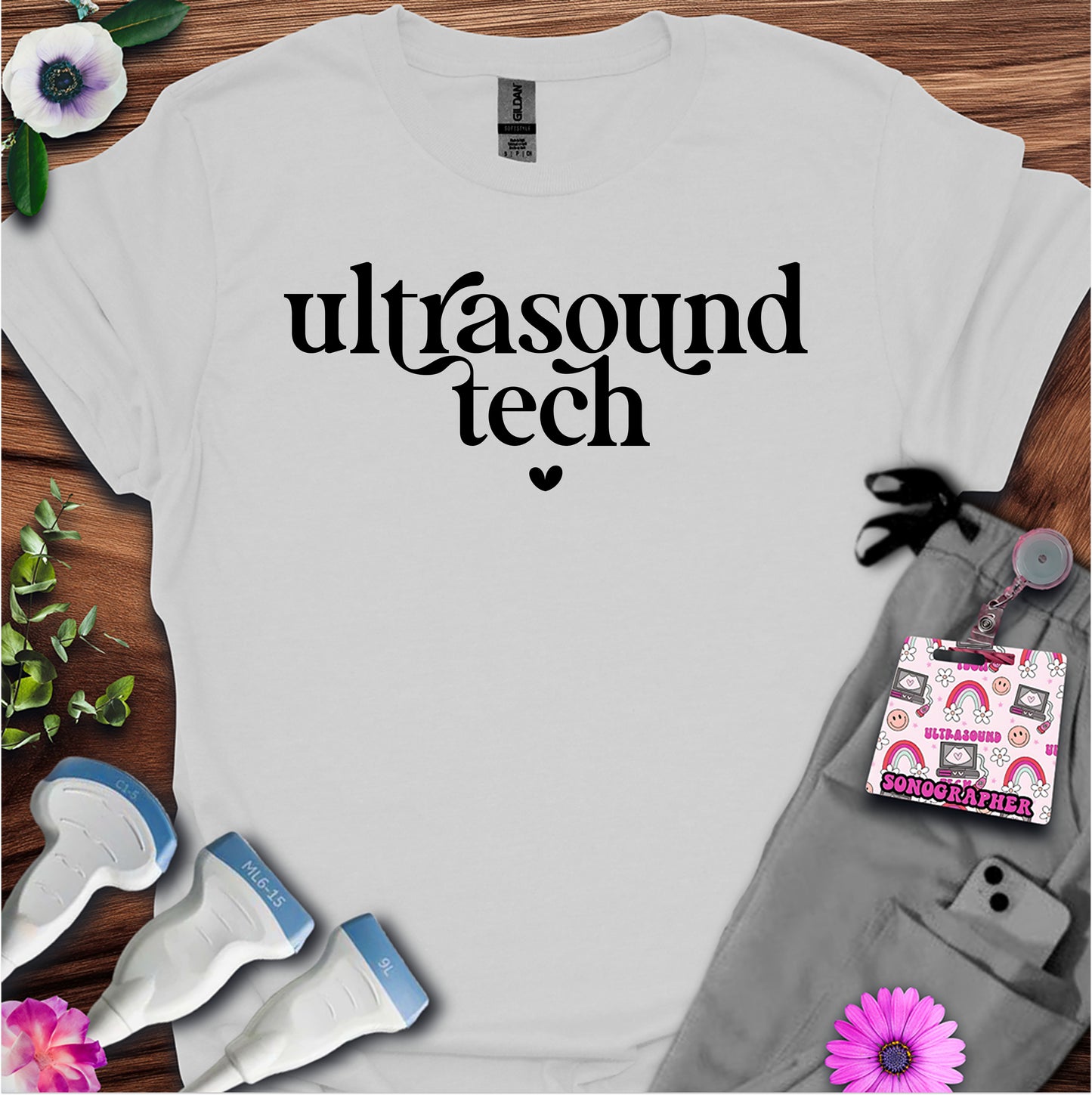"Ultrasound Tech Heart" T-Shirt