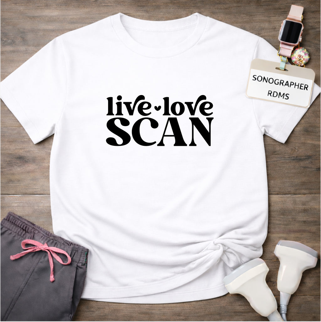 "Live, Love, Scan" T-shirt